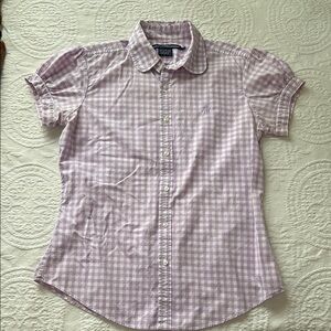 Ralph Lauren Lavender Checkered Blouse